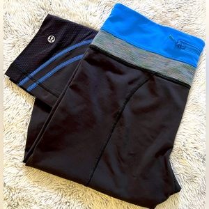 Lululemon Capris - size 6 - Black with Blue